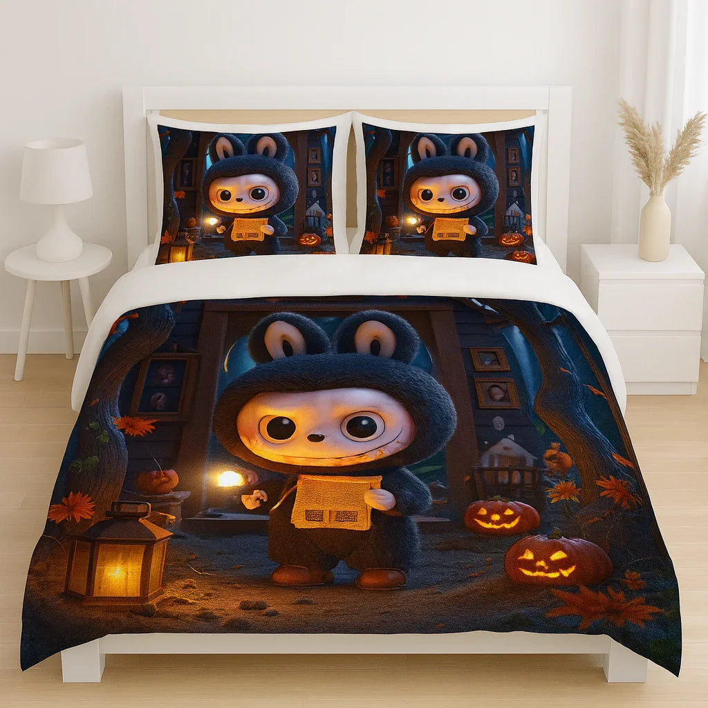 (Limited  Edition) Lababu Doll Glow Nights king Size  Bedsheet Cotton