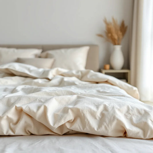 Luxury cream bedsheets for elegant bedrooms, offering royal comfort and restful sleep