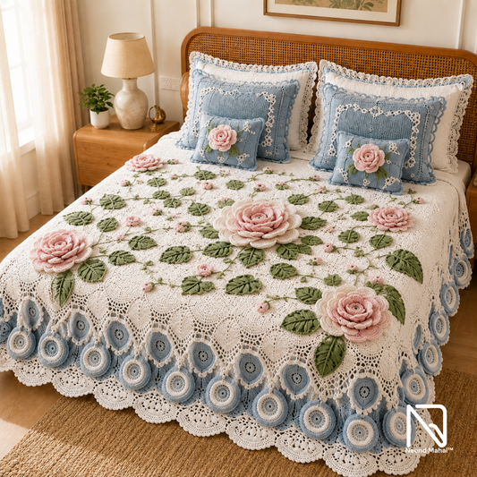 Krosh Kala - Neel Gul 7D Bedsheet Set
