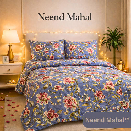 Gulnaar – Neel Kamal Garden | 100% Pure Cotton King Size Bedsheet (250 TC)