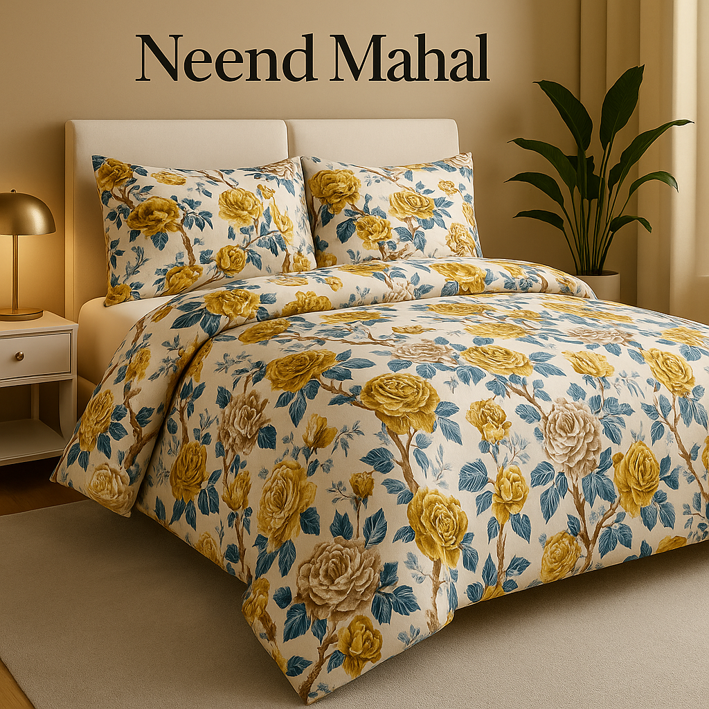 Golden Rose Cotton Bedsheet
