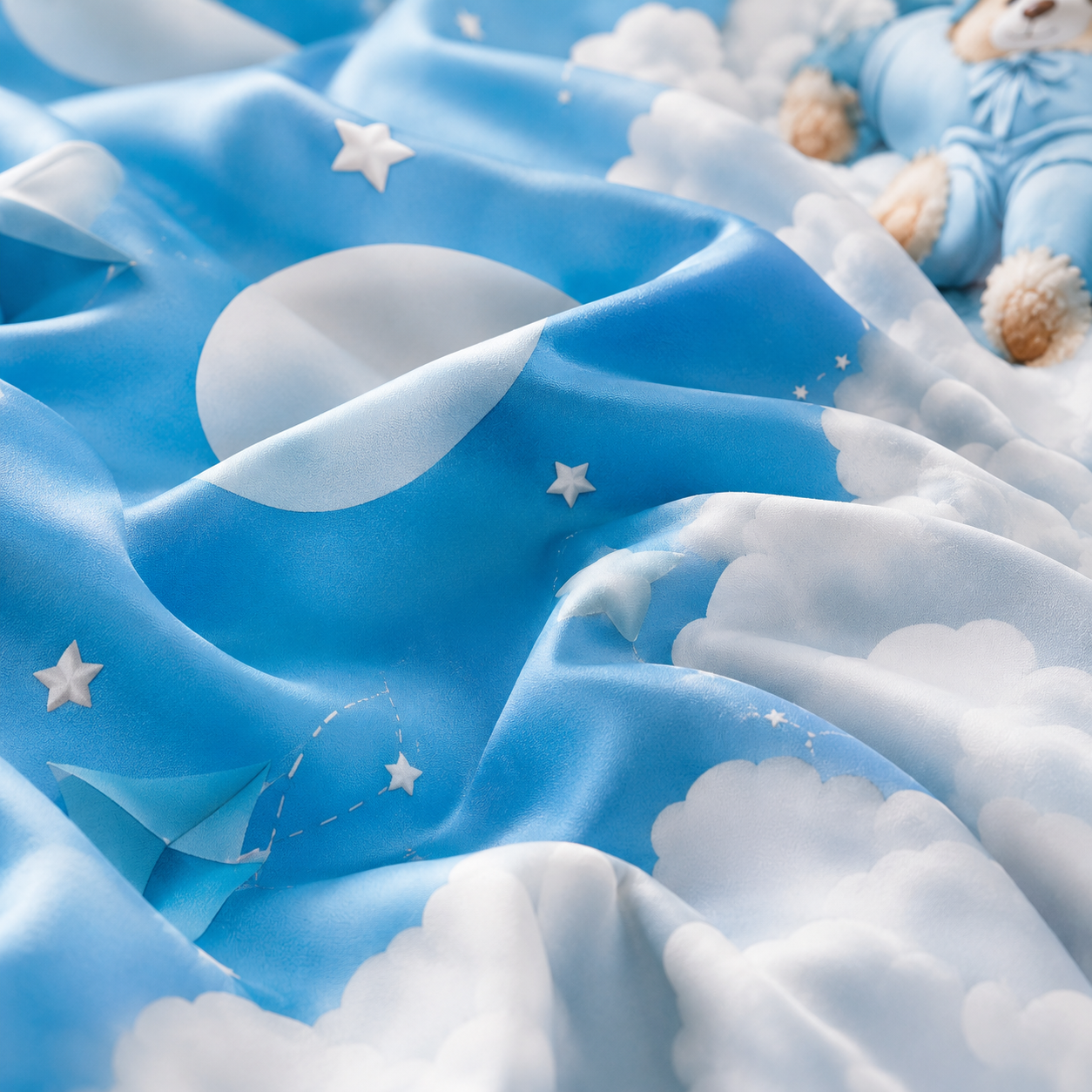 7D Bedsheet | Cloudy Teddy Dreams | BOGO