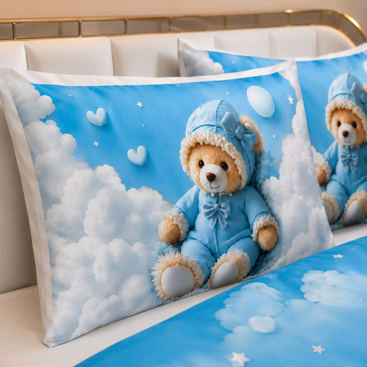 7D Bedsheet | Cloudy Teddy Dreams | BOGO