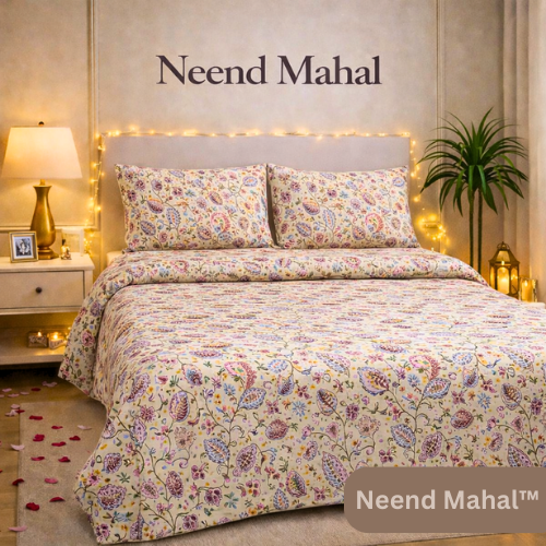 Gulnaar – Rajwada Paisley Charm | 100% Pure Cotton King Size Bedsheet (250 TC)