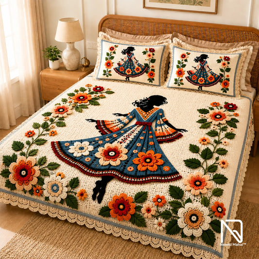 Krosh Kala - Gul Naari 7D Bedsheet