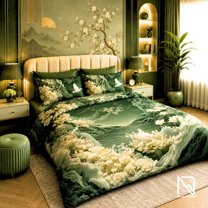 7D Bedsheet | Mystic Dove Paradise | bedsheet with 2 Pillow Covers