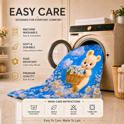 7D Bedsheet | Modern Fairy Teddy | Bedsheet with 2 Pillow Covers