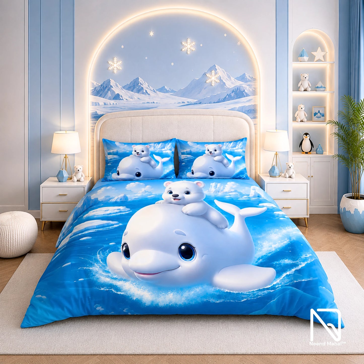 7D Bedsheet | Arctic Friends Adventure  | Bedsheet with 2 Pillow Covers