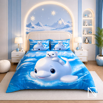 7D Bedsheet | Arctic Friends Adventure  | Bedsheet with 2 Pillow Covers