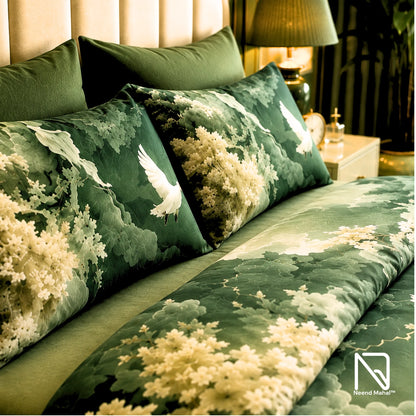 7D Bedsheet | Mystic Dove Paradise | bedsheet with 2 Pillow Covers