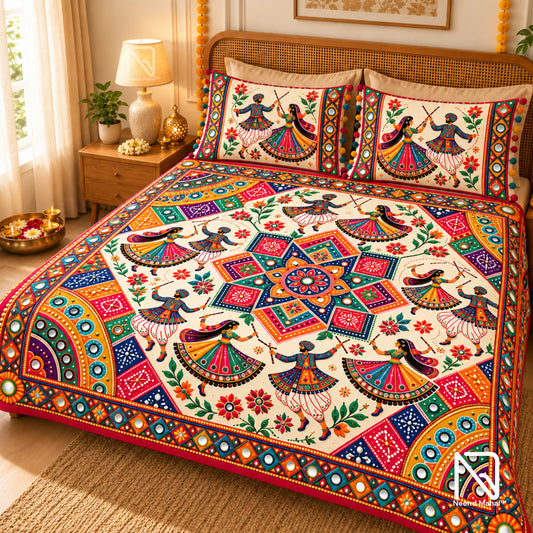 Garba Mehfil – Dandiya Jodi Bedsheet Set