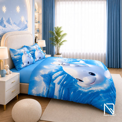 7D Bedsheet | Arctic Friends Adventure  | Bedsheet with 2 Pillow Covers