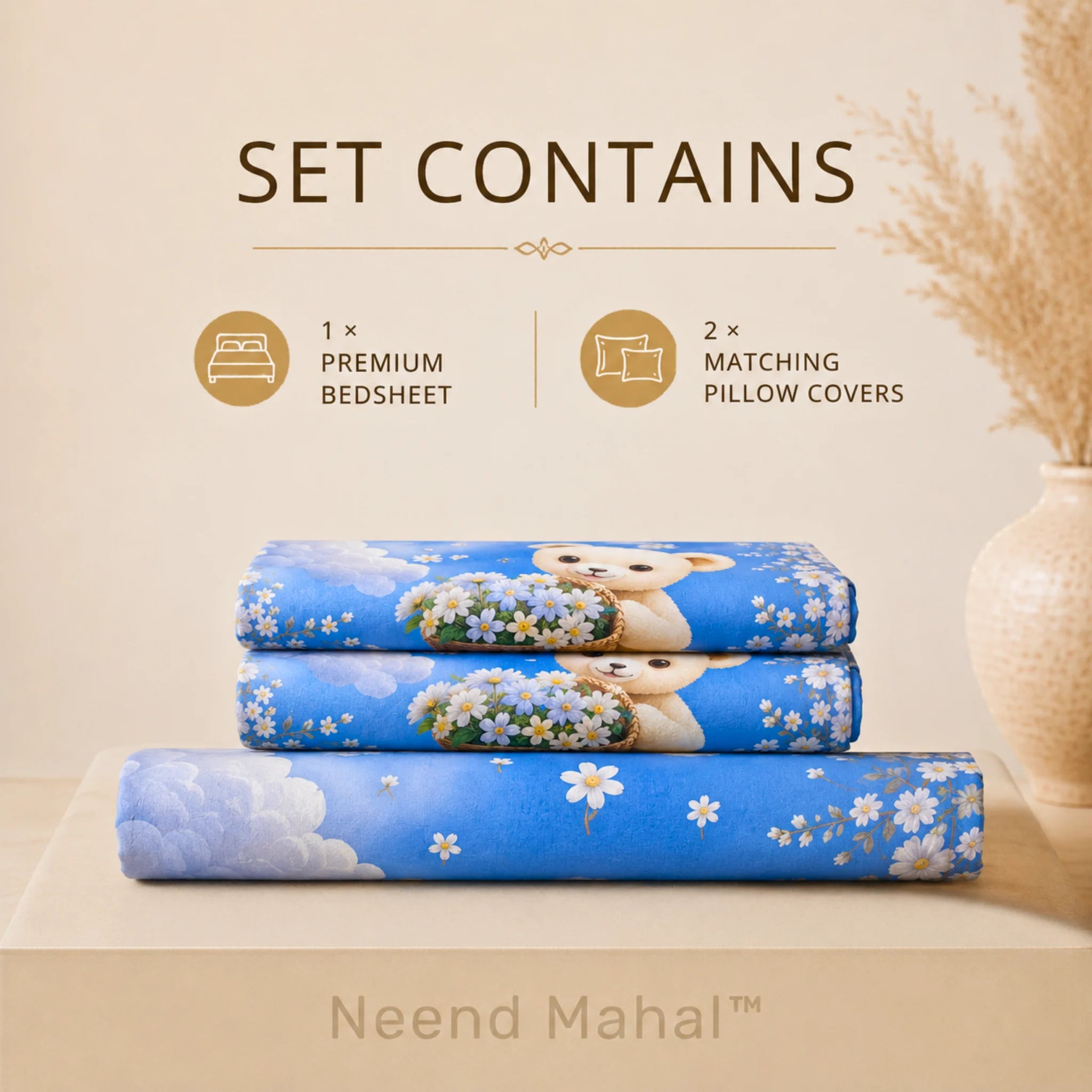 Modern Fairy Teddy | 7D Bedsheet