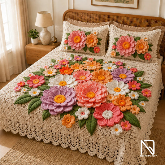 Krosh Kala - Gul Aangan 7D Bedsheet Set