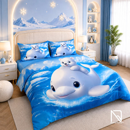 7D Bedsheet | Arctic Friends Adventure  | Bedsheet with 2 Pillow Covers