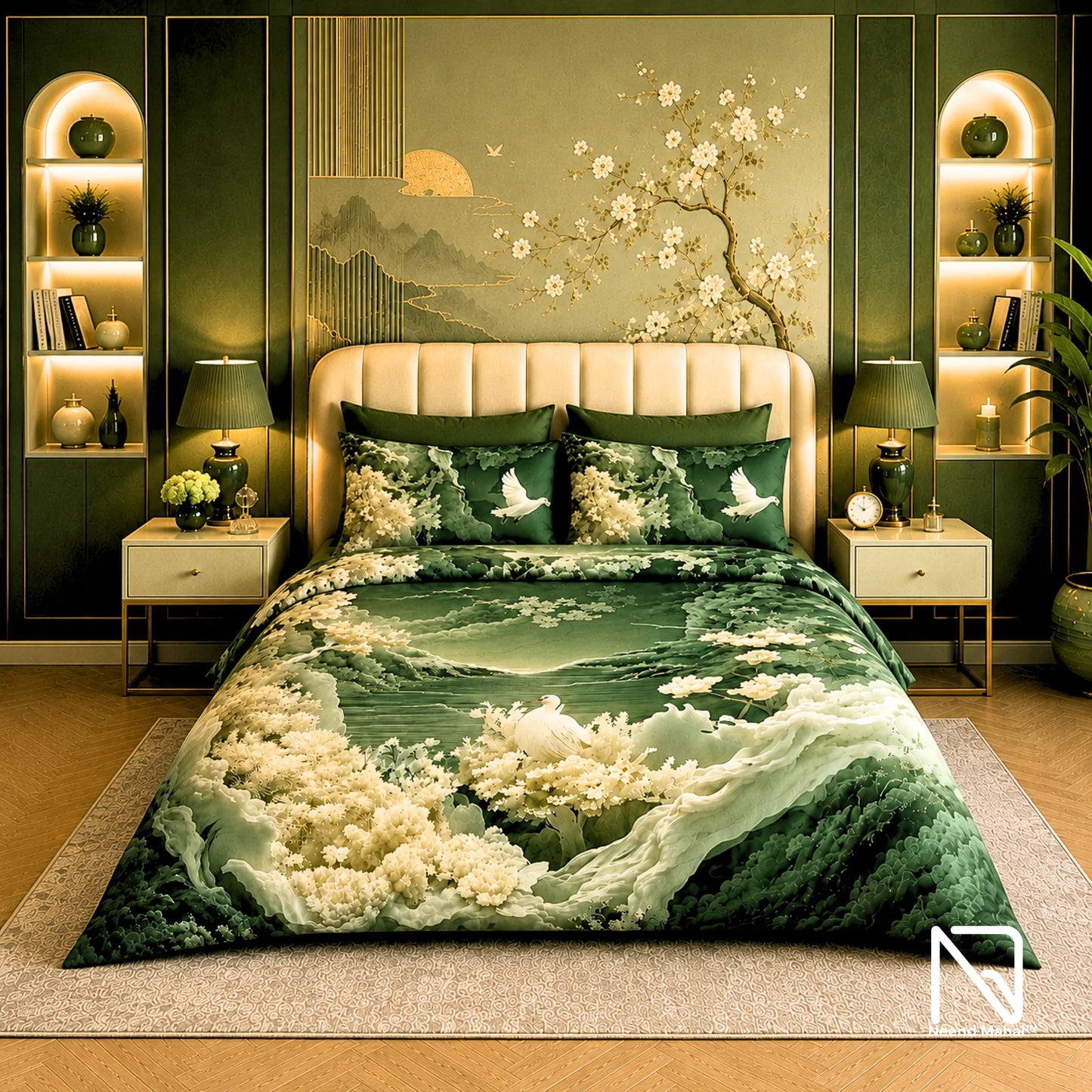 7D Bedsheet | Mystic Dove Paradise | bedsheet with 2 Pillow Covers